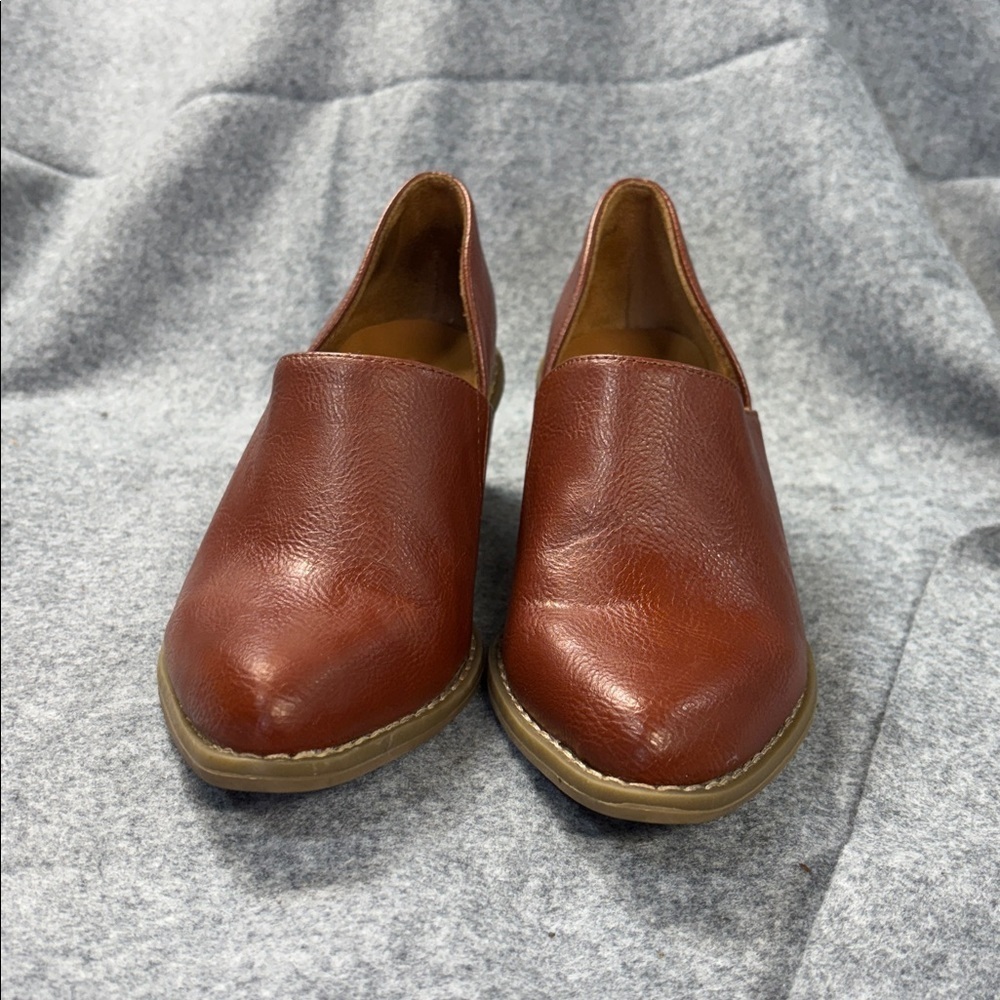 Cynthia Rowley red  Brown Eddie Leather slide on heel boot Shoes size 6 - Picture 5 of 11